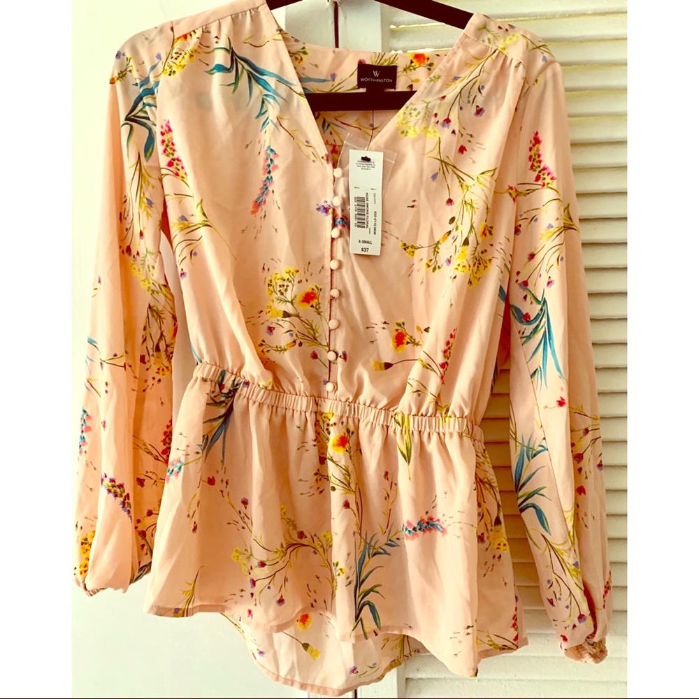 Women’s pink floral blouse